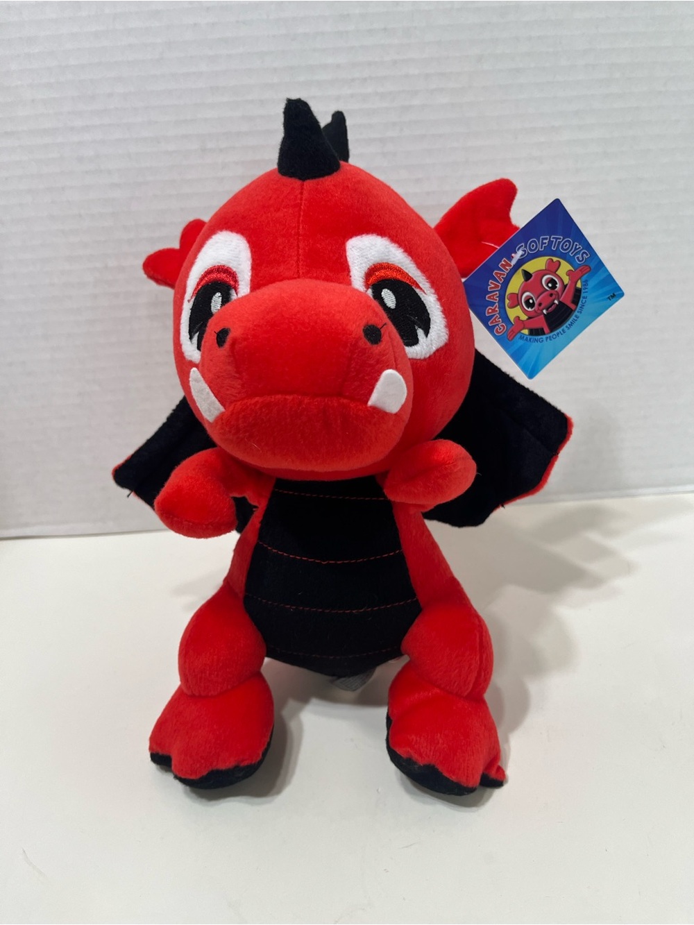 CARAVAN Soft Toys all star Drago Dragon red and black fantasy plush NWT